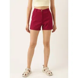 BRINNS Maroon Regular Fit Mid Rise Shorts-picture-21