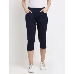 BRINNS Navy Mid Rise Cropped Capris-picture-45