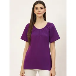 BRINNS Solid Pure Cotton Curved Hem Top-picture-33