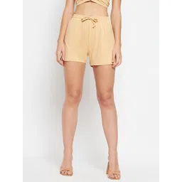 brinns Solid Women Beige Regular Shorts-picture-10
