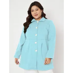 BRINNS Turquoise Blue Solid Overcoat-picture-31