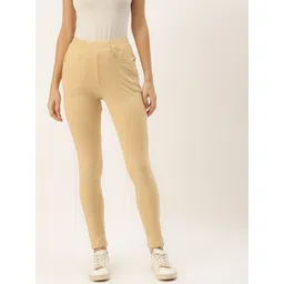 BRINNS Women Beige Solid Ankle-Length Leggings image 1