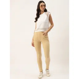 BRINNS Women Beige Solid Ankle-Length Leggings image 4