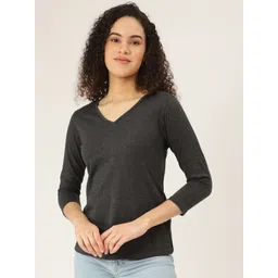 BRINNS Women Charcoal Grey V-Neck T-shirt-picture-35