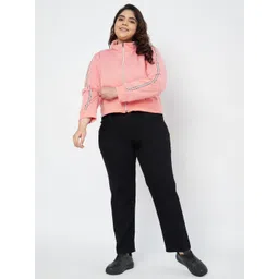 BRINNS Women Fleece Crop Open Front Jacket-picture-35