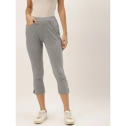 BRINNS Women Grey Melange Solid Capris-picture-11