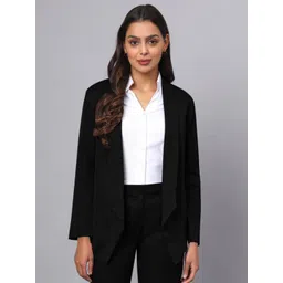 Women Solid Single Breasted Formal Blazer-image-31