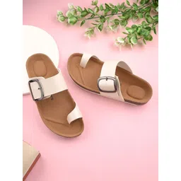 BRISKERS One Toe Toe Flats With Buckles Detail-picture-37