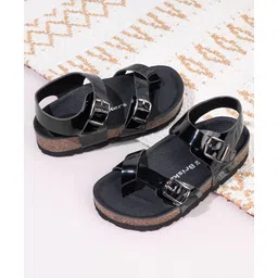 Briskers Solid Buckle Clip Closure Sandals - Black-picture-23