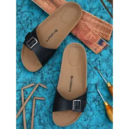 BRISKERS Women Black Open Toe Flats-picture-19