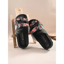 BRISKERS Women Embroidered Two Strap Open Toe Flats-picture-28