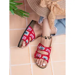 BRISKERS Women Open Toe Flats with Buckle-picture-38