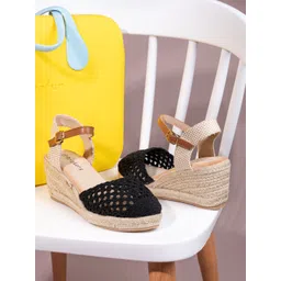 BRISKERS Women Textured Wedge Sandals-picture-16