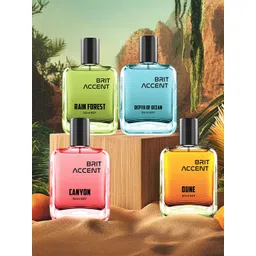 BRIT ACCENT Set Of 4 Rain Forest- Depth Of Ocean- Canyon- Dune Long Lasting EDP-50 ml Each-picture-30