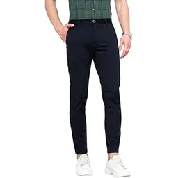 british club 100% Cotton Slim Fit Flat-Front Trousers for Men | Tailored Design for a Clean Look | Versatile for Office & Casual Wear | Lightweight Breathable Fabric | Black-picture-32