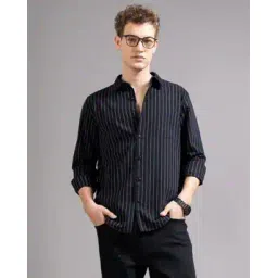 british club Men Oxford Striped Slim Fit Shirt with Patch Pocket-picture-39