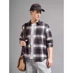 British Club Men Smart Slim Fit Tartan Checks Checked Casual Shirt-picture-39