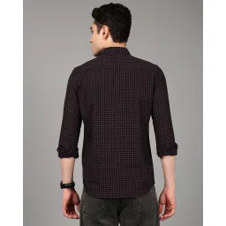 british club Men Gingham Checked Slim Fit Shirt image 3