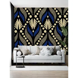 British Terminal Black & Blue Floral Printed Wall Sticker-picture-25