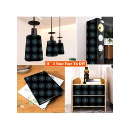 British Terminal Black & Blue Printed Multipurpose Use Vinyl Wallpaper image 3