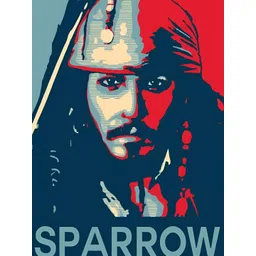 British Terminal Black & Red Jack Sparrow Painting Wall Art-picture-17