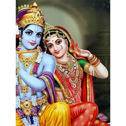 British Terminal Blue & Gold Toned Lord Radha Krishna Wallpaper-picture-11
