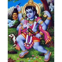 British Terminal Blue & Gold-Toned Religious Wall Painting-picture-12