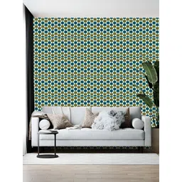 British Terminal Blue & Green Abstract Printed Self-Adhesive Wallpaper-picture-40