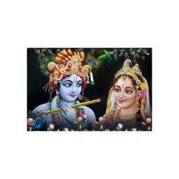 British Terminal Gold Toned & Green Krishna Printed Wall Poster-picture-14