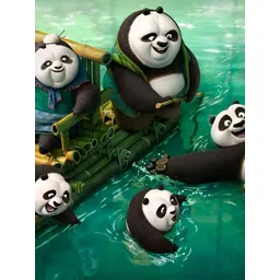 British Terminal Green & Beige Cartoon Characters Kung Fu Panda Wall Poster-picture-25