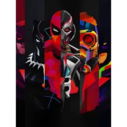 British Terminal Red & Black Cartoon Characters Paintings Wall Art-image-22