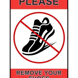 British Terminal Red & Black Please Remove Your Shoes Wall Photograph-picture-12