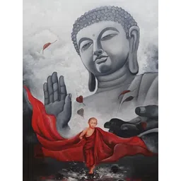 British Terminal Red & Grey Religious Painting Wall Art-image-35