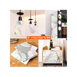 British Terminal White & Blue Floral Printed Self Adhesive Wallpaper image 2