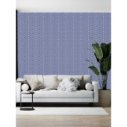 British Terminal White & Blue Geometric Printed Self Adhesive Wallpaper-picture-41