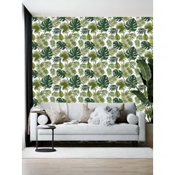 British Terminal White & Green Abstract Printed Wallpaper Sticker-picture-30