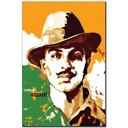 British Terminal White & Green Veer Bhagat Singh Painting Wall Art-image-27