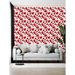 British Terminal White & Red Abstract Printed Self Adhesive Wallpaper-picture-14