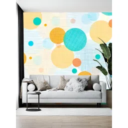 British Terminal White & Yellow Abstract Printed Wallpaper-picture-33