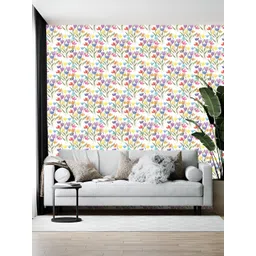 British Terminal White & Yellow Floral Printed Multipurpose Wallpaper Sticker-picture-38