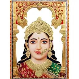 British Terminal White Red Paper Goddess kesar bhavani Religious Wall Art-picture-37