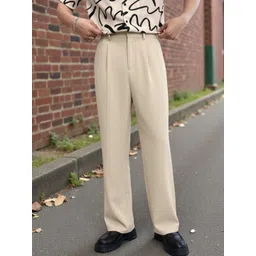 BROADSTAR Men Smart Loose Fit Easy Wash Pleated Trousers-picture-21