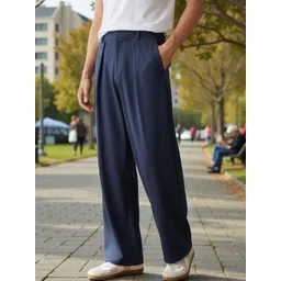 BROADSTAR Men Smart Straight Fit Easy Wash Pleated Trousers-picture-25