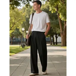 BROADSTAR Men Smart Straight Fit Easy Wash Pleated Trousers-picture-38