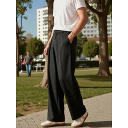 BROADSTAR Men Smart Straight Fit Easy Wash Pleated Trousers-picture-23