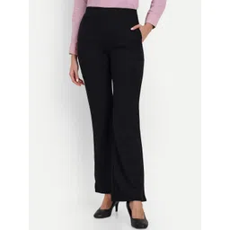 BROADSTAR Women Relaxed Flared High-Rise Non Iron Formal Trousers-picture-34