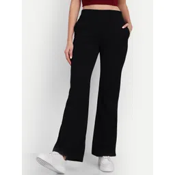 BROADSTAR Women Relaxed Flared High-Rise Non Iron Stretchable Bootcut Trousers-picture-24