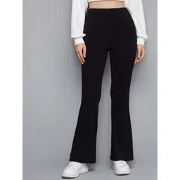 BROADSTAR Women Relaxed High-Rise Easy Wash Flared Bootcut Trousers-picture-37