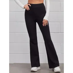 BROADSTAR Women Relaxed Straight Leg Flared High-Rise Easy Wash Bootcut Trousers-picture-21