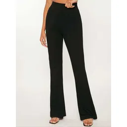 BROADSTAR Women Relaxed Straight Leg Flared High-Rise Easy Wash Bootcut Trousers-picture-32